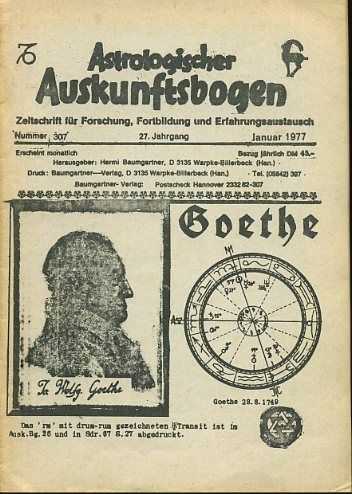  - Astrologischer Auskunftsbogen. Zeitschrift fr Forschung, Fortbildung und Erfahrungsaustausch. Jahrgang 1977. 9 issues out of 12