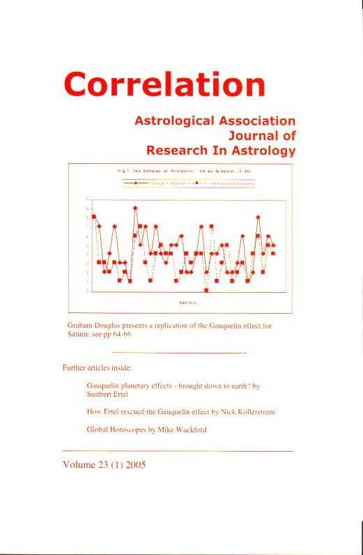 HARRIS, PAT [ED.] - Correlation. Journal of Research into Astrology. Vol. 23, no. 1, 2005