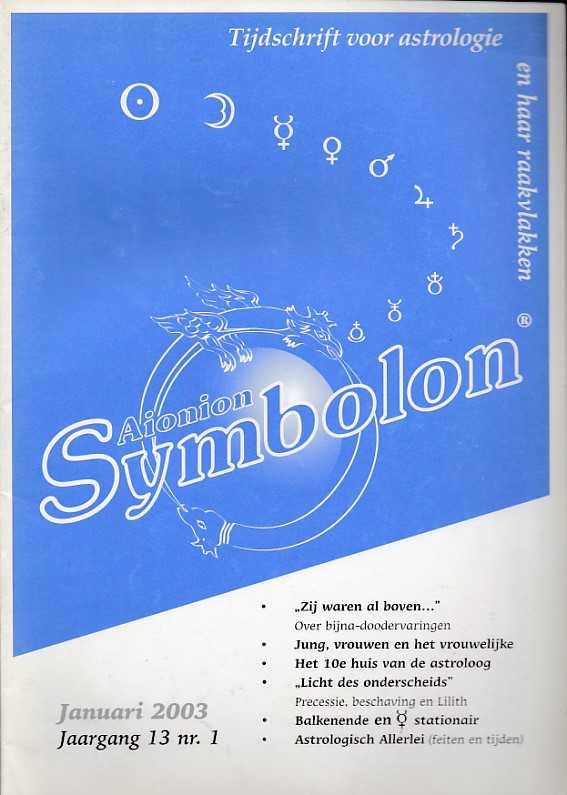  - Symbolon, tijdschrift voor astrologie en haar raakvlakken. Jaargang 13, 2003