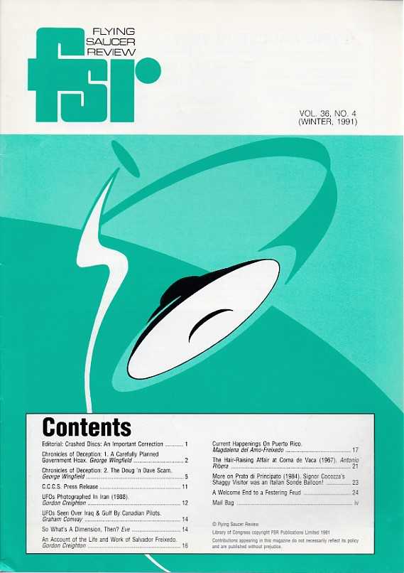  - Flying Saucer Review. Volume 36(1991)