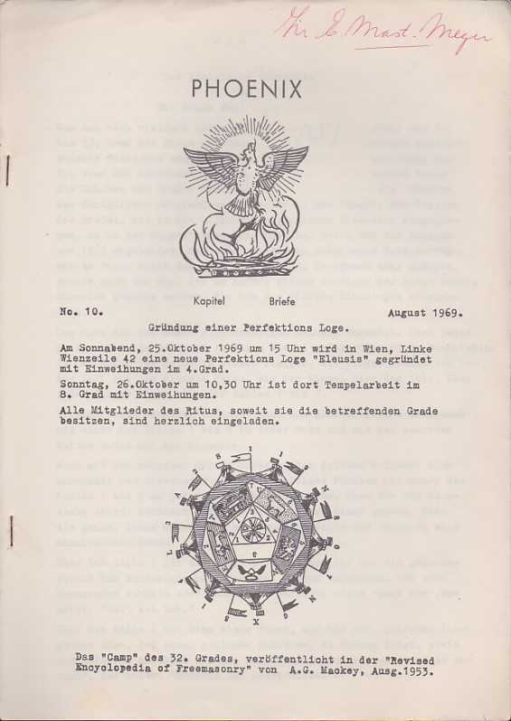  - Phoenix. No. 10. August 1969. Grndung einer Perfektions Loge