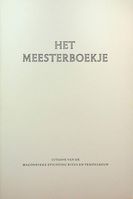  - Het meesterboekje