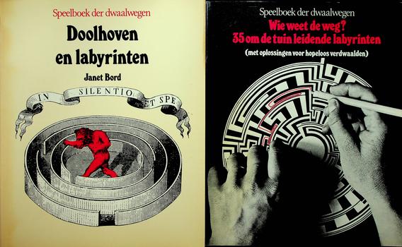 BORD, JANET - Speelboek der dwaalwegen. Set van 2 boeken: Doolhoven en labyrinthen/Wie weet de weg? 35 om de tuin leidende labyrinthen (met oplossingen voor de hopeloos verdwaalden)