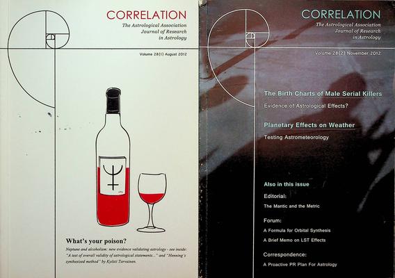 HARRIS, PAT [ED.] - Correlation. Journal of Research in Astrology. Vol. 28, no. 1 and 2, 2012