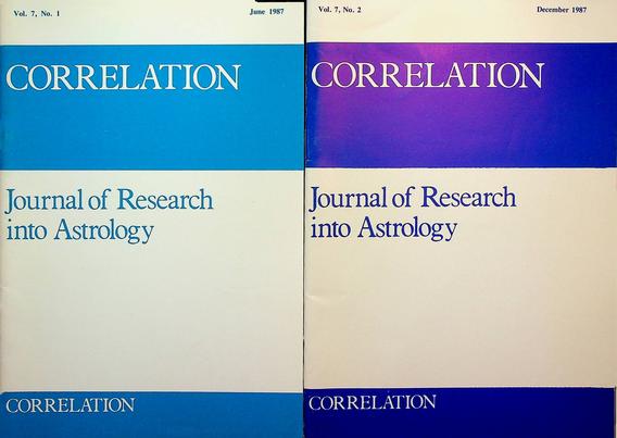 BEST, SIMON T. [EDITOR] - Correlation. Journal of Research into Astrology. Vol. 7, No. 1 and 2. 1987