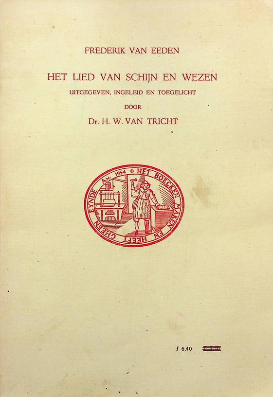 EEDEN, FREDERIK VAN - Het lied van schijn en wezen