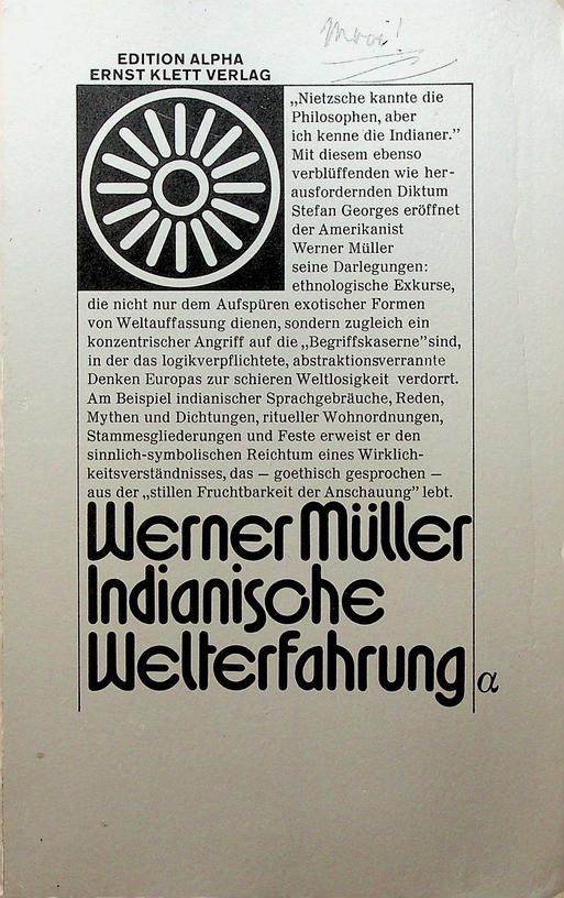 MLLER, WERNER - Indianische Welterfahrung