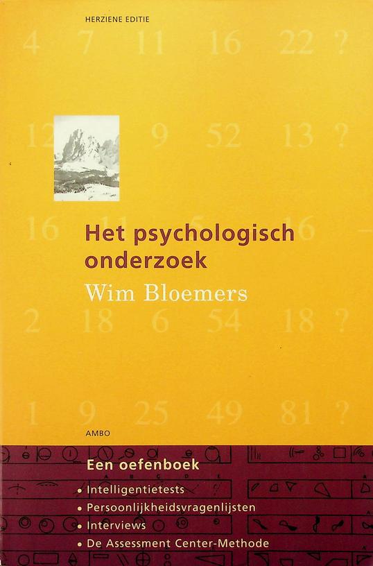 BLOEMERS, WIM - Het psychologisch onderzoek. Een oefenboek