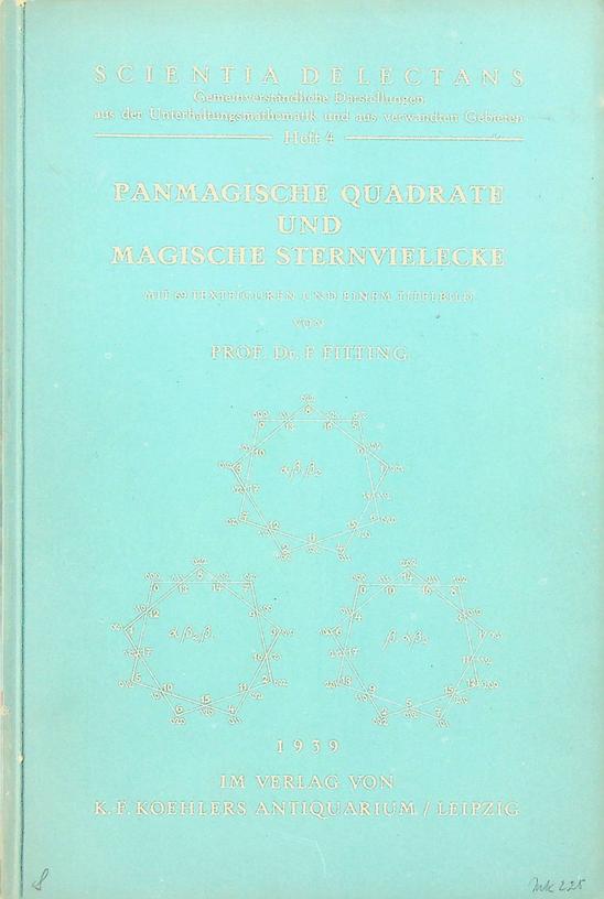 FITTING, F. - Panmagische Quadrate und magische Sternvielecke