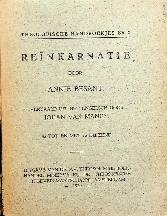 BESANT, ANNIE - Renkarnatie