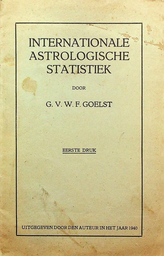 GOELST, G.V.W.F. - Internationale astrologische statistiek